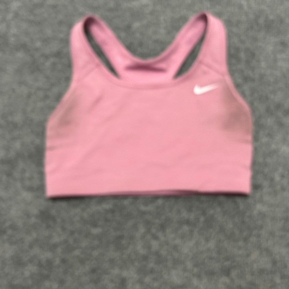 Nike Sports Bra Womens Size XS Pink Heathered Racerback Athletic Gym Stained